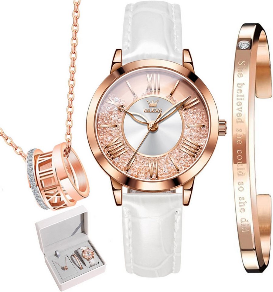 OLEVS Stilvolles Design Watch, Exquisites Luxuriöse Uhrenset Vielseitige Größe & präzises Quarzwerk von OLEVS