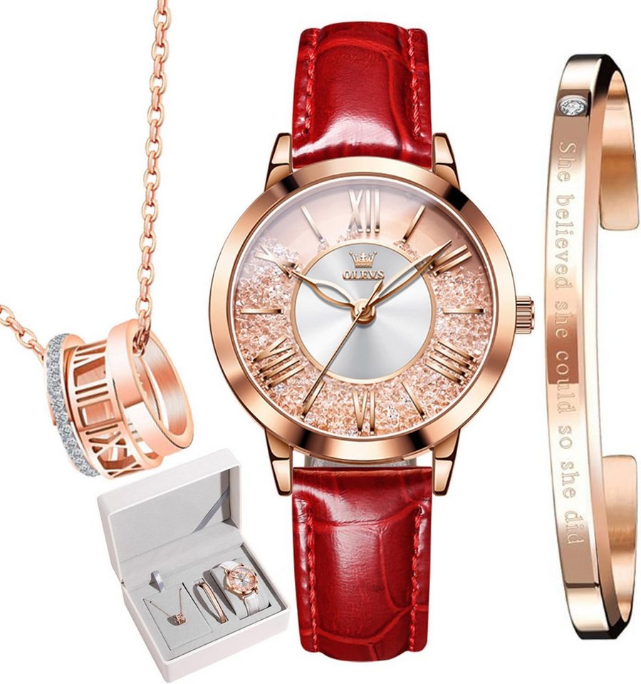 OLEVS Watch, Exquisites Luxuriöse Uhrenset Vielseitige Größe & präzises Quarzwerk von OLEVS