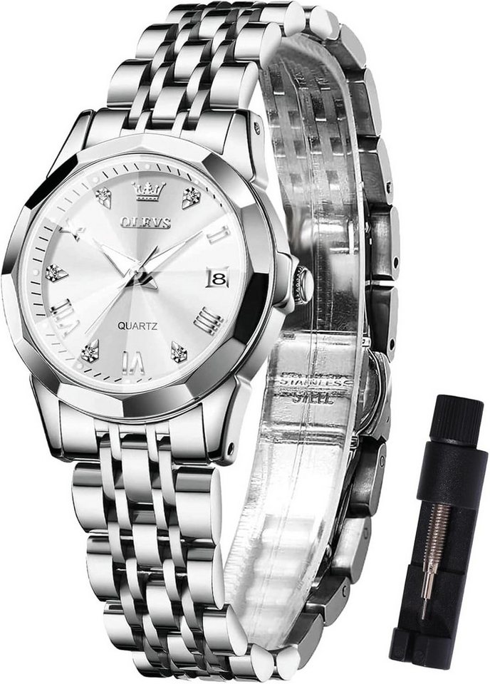 OLEVS für Damen Stylish Analog Kleine Gesicht Watch, mit Datum Elegante Diamant Römische Arabische Ziffern von OLEVS