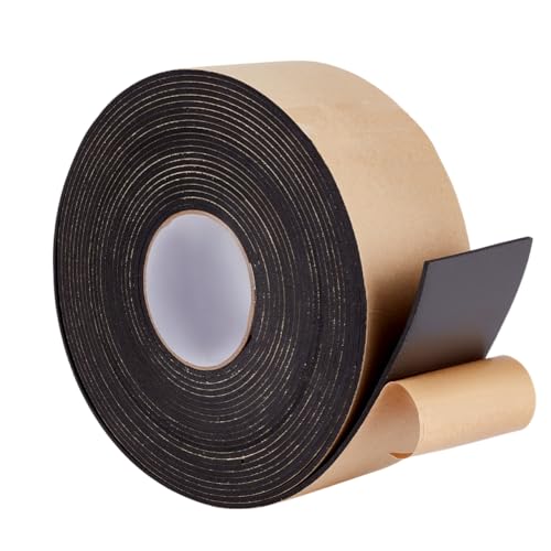 OLYCRAFT 10m Einseitig Klebendes Schaumstoff Montageband 80mm Breit Schwarzes Klebeband Schaumstoff Dichtungsband 3mm Dick Schaumstoff Dichtungsstreifen Selbstklebendes Schaumstoffband von OLYCRAFT