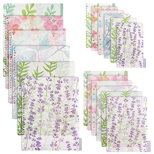 OLYCRAFT 18 Stück 3 Stile Index Binder Pflanzen Themen Ordner Trennblätter A4/A5/A6 PP Kunststoff Ordner Trennblätter 6 Loch Ordner Index Trenner Blumenblatt Schmetterlings Für Planer Reisetagebuch von OLYCRAFT