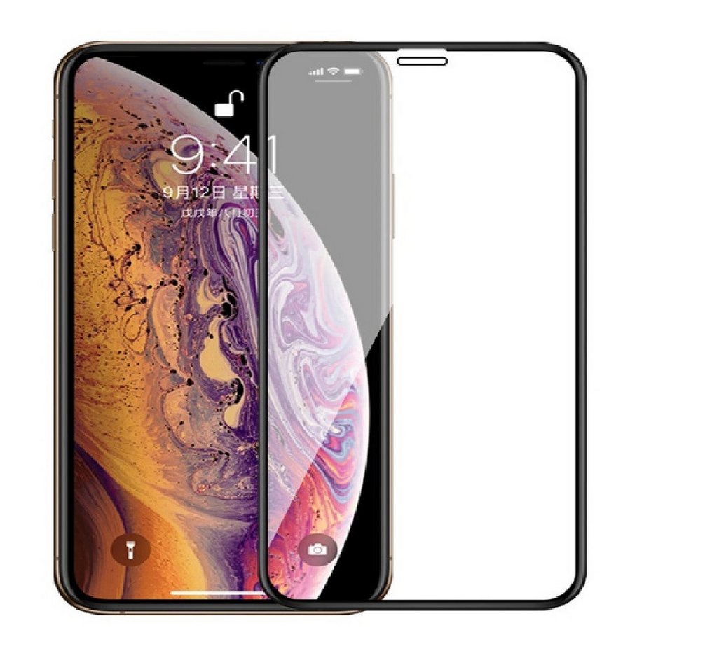 OLi Schutzfolie 2X 10D Display Panzer Schutz Glass für iPhone XS Max,11 Pro Max, (Spar-Set, 2-St), Schutzglas von Rand bis zum Rand von OLi