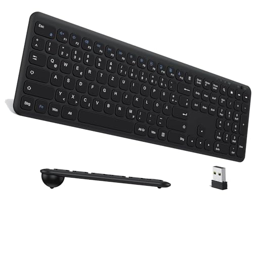 OMOTON Tastatur Kabellos, 2.4GHz Wireless Tastaturen für Windows 11/10/8/7/XP, Kompatibel mit PC, Computer von OMOTON