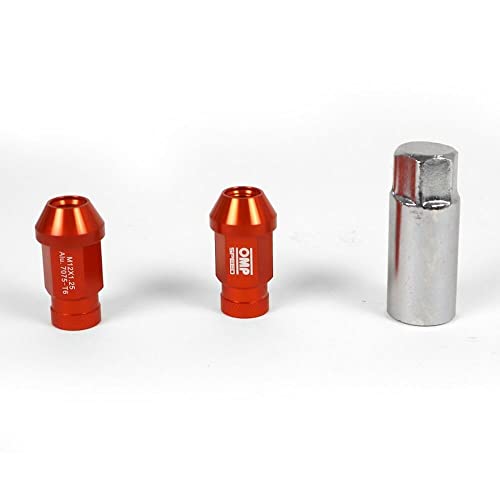 Set TUERCAS Aluminium OMP 7075 LLAVE 19 L:40MM M14X1.25 NARANJA von OMP