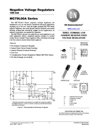 ON Semiconductor MC79L15ACDR2G Spannungsregler - DC/DC-Schaltregler SOIC-8 Negativ Fest 0.10A Tape o von ON Semiconductor