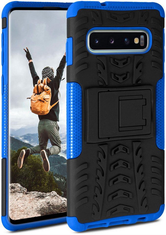 ONEFLOW Handyhülle ONEFLOW® Tank Case für Samsung Galaxy S10, Panzerhülle Dual-Layer, Robuste Hülle mit Ständer Outdoor Schutzhülle von ONEFLOW