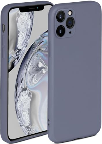 ONEFLOW Soft Case kompatibel mit Apple iPhone 11 Pro Hülle aus Silikon, erhöhte Kante für Bildschirmschutz, zweilagig, weiche Handyhülle - matt Blau Grau von ONEFLOW