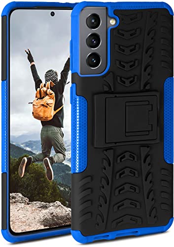 ONEFLOW Tank Case für Samsung Galaxy S21 Plus Hülle Outdoor, stabile Panzerhülle mit Kamera und Display Schutz, sichere Handyhülle, TPU Handy Schutzhülle mit Ständer, Blau Schwarz von ONEFLOW