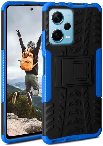 ONEFLOW Tank Case kompatibel mit Xiaomi Redmi Note 12 5G - Hülle Outdoor stoßfest, Handyhülle mit Ständer, Kamera- und Bildschirmschutz, Handy Hardcase Panzerhülle, Horizon - Blau von ONEFLOW