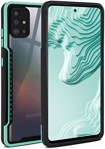 ONEFLOW Vanguard Case kompatibel mit Samsung Galaxy A51 Hülle mit Display- und Kameraschutz, Hybrid Schutzhülle aus Silikon und TPU, stoßfeste Handyhülle durchsichtig - Mint von ONEFLOW