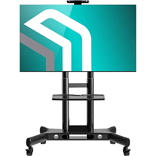 ONKRON TV Ständer rollbar für 40-70 Zoll TV bis zu 45,5 kg - professioneller Fernsehständer höhenverstellbar 100x100-600x400 VESA Standfuß Fernseher/TV Wagen mit Rollen Schwarz TS1551-B von ONKRON