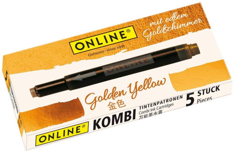 ONLINE® Tintenpatronen für Füller Kombi-Tintenpatr. gelb 5er Golden Yellow von ONLINE®