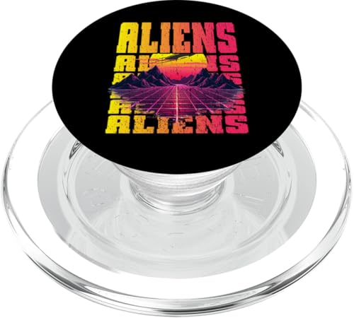 Aliens Cool Retro Sci Fi Art UFO Weltraumliebhaber Weltraumreise PopSockets PopGrip für MagSafe von OORT 33 production