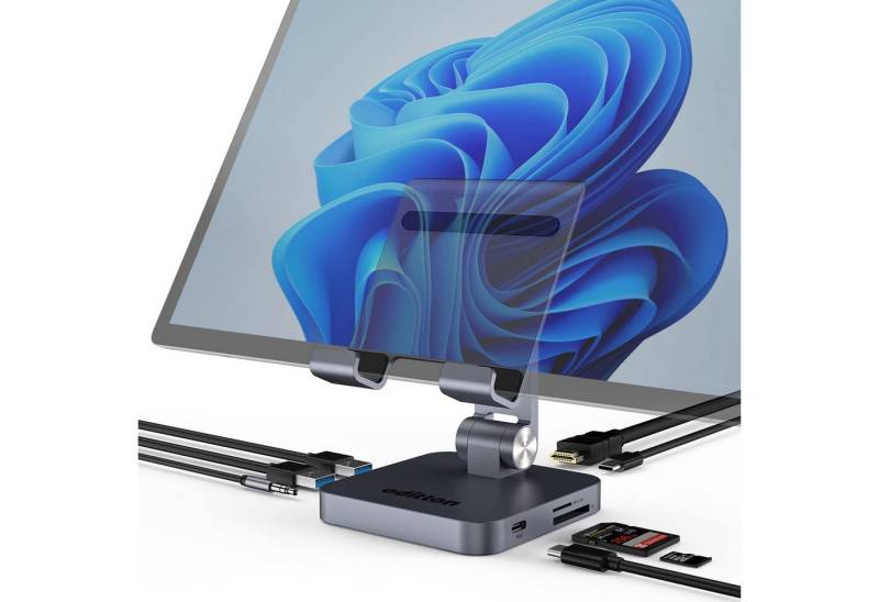 OOTDAY USB-C-Dockingstation für iPad Pro, USB-C-Hub (8-in-1) mit Halterung USB-Adapter von OOTDAY