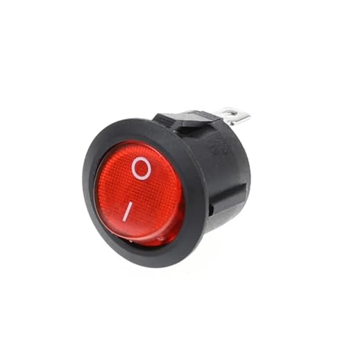 SPST Snap-in Toggle Switch ON Off 2 Pin Round Rocker Boat On/off Switch AC 250V 125V for Car Auto Boat Switches 20mm(Red) von OOYIALET