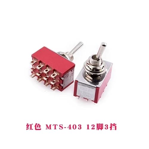 auto Toggle Switch Latching MTS-302/303/402/403/123/223 SPDT DPDT MTS302 ON-OFF-ON ON-ON 120VAC 125VAC 5A 250VAC 2A(Red MTS-403) von OOYIALET