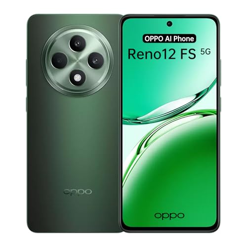 OPPO Reno12 FS 5G 12+512GB, Smartphone Android Ohne Vertrag, Handy, 120Hz 6,67" OLED Schirm, Dimensity 6300, 50MP AI Hauptkamera, SUPERVOOC 45W, 5000mAh Akku, Widerstand IP64, NFC, Grün OPPO Reno12 FS 5G 12+512GB, Smartphone Android Ohne Vertrag, Handy, 120Hz 6,67" OLED Schirm, Dimensity 6300, 50MP AI Hauptkamera, SUPERVOOC 45W, 5000mAh Akku, Widerstand IP64, NFC, Grün von OPPO