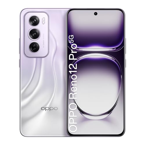 OPPO Reno12 Pro 5G 12+512GB, AI Smartphone Android Ohne Vertrag, Handy, SUPERVOOC 80W, 5000mAh Akku, Schnellladefunktion, Doppelte 50MP AI Kamera, 120Hz 6,7" AMOLED, Dimensity 7300, NFC, Silber von OPPO