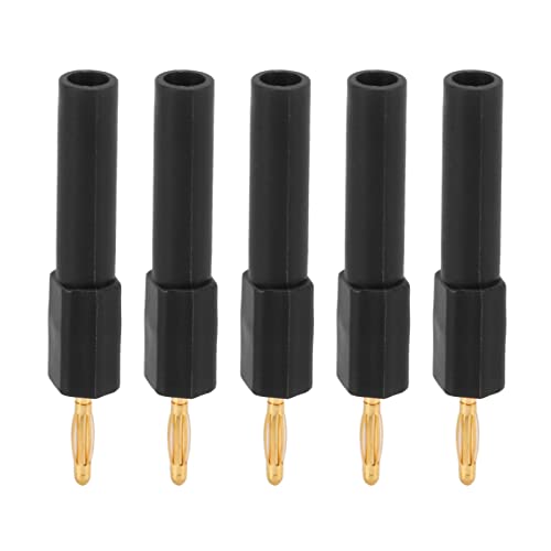 OPPWONG Bananenstecker, Konvertieren Sie Bananenstecker, 5 Stück, Starke Konnektivität, Gute Leitfähigkeit, 2 Mm auf 4 Mm Konvertierungs-Bananenstecker (Black) von OPPWONG