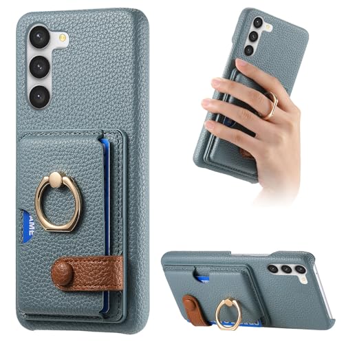 Smartphone-Klapphülle Brieftaschen-Hülle kompatibel mit Samsung Galaxy S23 Hülle mit Kartenhalter, drehbarem Halterungsring, Fallschutzhülle, schlanke Handyhülle, Rückseite, kompatibel mit Samsung Gal von OQQPXIUY