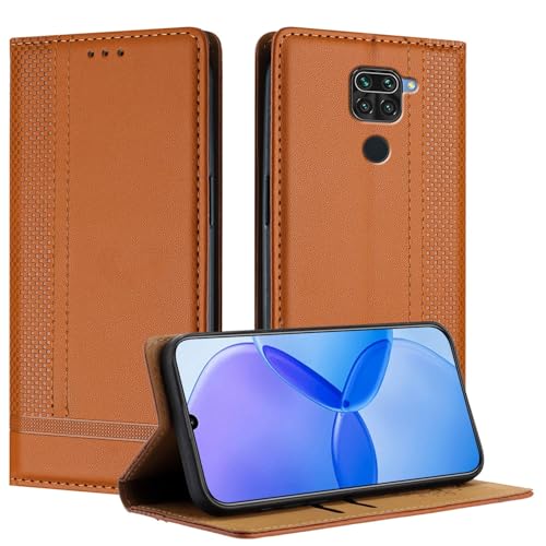 Smartphone-Klapphülle Kompatibel mit Xiaomi Redmi Note 9 4G/Redmi 10X 4G Hülle, Brieftasche, PU-Leder, Flip-Folio-Hülle mit Kartenhalter, Klapphülle, Ständer, [stoßfeste TPU-Innenschale], ultradünne, von OQQPXIUY