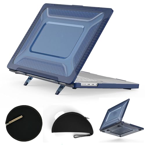 Tablet PC Taschen Hüllen Sleeves Compatible with MacBook Pro 16 2021/2023 veröffentlichte Hülle (A2485 M1 Pro / M1 Max/A2780) TPU + PC Dual Layer Anti-Fingerprint Hartschalenhülle mit Ständer + Mausp von OQQPXIUY