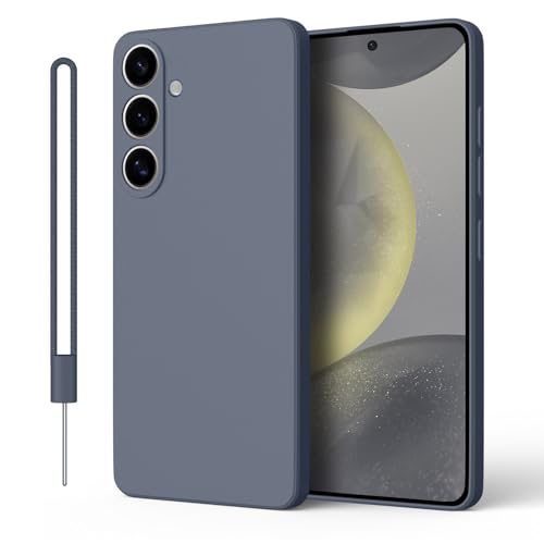 ORDA Hülle Kompatibel mit Samsung Galaxy S24 Plus 5G, Matte Ultra Dünn Soft Silikon Case, Kameraschutz Stoßfest TPU Handyhülle für Samsung Galaxy S24 Plus Anti-Kratzer Cover Blau Grau von ORDA