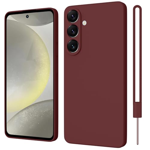 ORDA Hülle Kompatibel mit Samsung Galaxy S24 Plus 5G Hülle, Matte Ultra Dünn Soft Silikon Case, Kameraschutz TPU Handyhülle für Samsung Galaxy S24 Plus/S24+ Anti-Kratzer Schutzhülle Dunkel Rot von ORDA