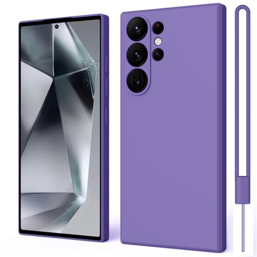 ORDA Hülle Kompatibel mit Samsung Galaxy S24 Ultra 5G Hülle, Matte Ultra Dünn Soft Silikon Case, Kameraschutz TPU Handyhülle für Samsung Galaxy S24 Ultra Anti-Kratzer Schutzhülle Dunkel Violett von ORDA