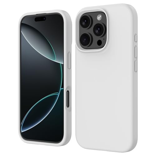 ORDA für iPhone 16 Pro Max Hülle 6,9 Zoll, Stoßfest Stoßfänger Handyhülle für iPhone 16 Pro Max, Solid Farbe Matte TPU Rahmen, Anti-Kratzer Transparent Rückseite Case Weiß von ORDA