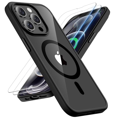 ORETECH Magnetisch Hülle für iPhone 12 Pro Max 6.7 Zoll [Kompatibel mit Mag-Safe][2X Displayschutzfolie] Handyhülle für iPhone 12 Pro Max, Stoßfest Schutzhülle für iPhone 12 Pro Max Hülle,Schwarz von ORETECH