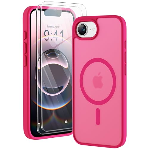 ORETECH Magnetisch Hülle für iPhone 16e 2025 mit 2 Schutzfolie, Kompatibel mit Mag-Safe, Stoßfest Kratzfest Mattierte Transluzente Handyhülle für iPhone 16e Hülle 6,1 Zoll Heißes Rosa ORETECH Magnetisch Hülle für iPhone 16e 2025 mit 2 Schutzfolie, Kompatibel mit Mag-Safe, Stoßfest Kratzfest Mattierte Transluzente Handyhülle für iPhone 16e Hülle 6,1 Zoll Heißes Rosa von ORETECH