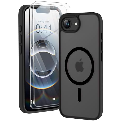 ORETECH Magnetisch Hülle für iPhone 16e 2025 mit 2 Schutzfolie, Kompatibel mit Mag-Safe, Stoßfest Kratzfest Mattierte Transluzente Handyhülle für iPhone 16e Hülle 6,1 Zoll Schwarz ORETECH Magnetisch Hülle für iPhone 16e 2025 mit 2 Schutzfolie, Kompatibel mit Mag-Safe, Stoßfest Kratzfest Mattierte Transluzente Handyhülle für iPhone 16e Hülle 6,1 Zoll Schwarz von ORETECH
