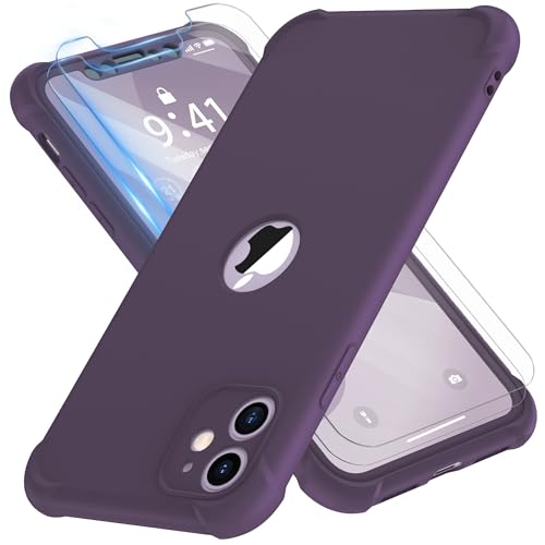 ORETECH für iPhone 11 Hülle, mit 2 Stück Schutzfolie, 360 Grad Ganzkörper Stoßfest Kratzfest Silikon Handyhülle für iPhone 11 6,1 Zoll, Tiefes Violett ORETECH für iPhone 11 Hülle, mit 2 Stück Schutzfolie, 360 Grad Ganzkörper Stoßfest Kratzfest Silikon Handyhülle für iPhone 11 6,1 Zoll, Tiefes Violett von ORETECH