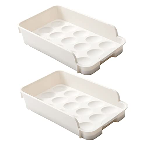 ORFOFE 2St schublade eierkarton Eierablage Kühlschrank Zubehör Kühlschrank liefert Eier Bio teuflische Eierplatte egg tray eier behälter Eierversorgung Eierschublade aus Keramik Weiß von ORFOFE