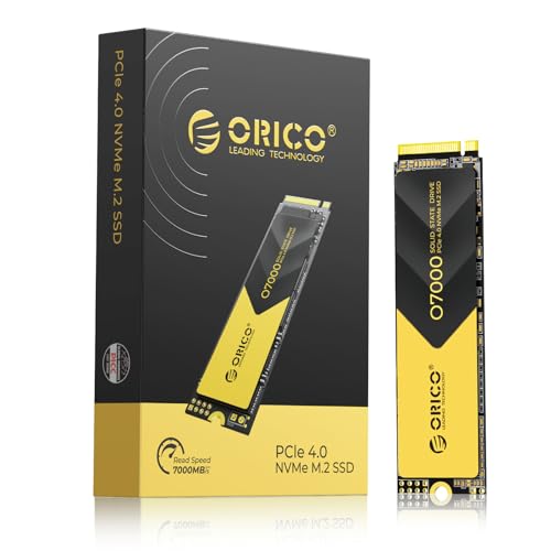 ORICO M2 SSD 1TB, NVMe SSD M.2 mit Kühlkörper, PCIe 4.0 Gen4, bis zu 7000MB/s, M.2 2280 Internal SSD für PS5, PC Desktop und Laptops-O7000 von ORICO