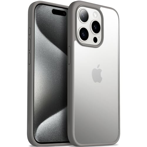 ORNARTO für iPhone 15 Pro Hülle Matt, [Anti-Rutsch] Handyhülle iPhone 15 Pro Hardcase, Kratzfeste und stoßfeste iPhone 15 Pro Schutzhülle 6,1 Zoll(2023) - grau von ORNARTO