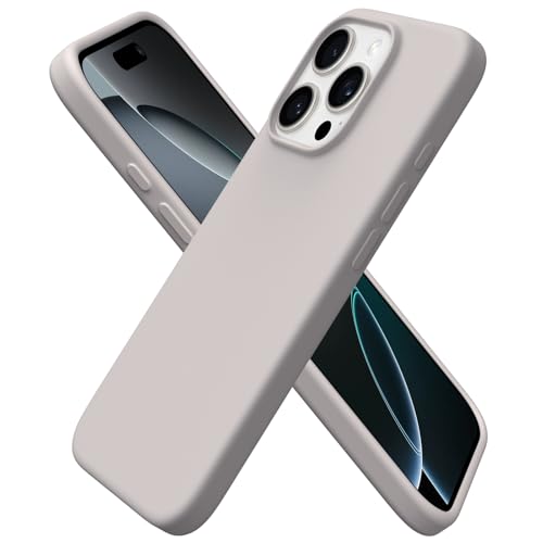 ORNARTO für iPhone 16 Pro Hülle Silikon 6,3 Zoll, dünne Handyhülle iPhone 16 Pro aus flüssigem Silikon, Kratzfeste und stoßfeste Schutzhülle iPhone 16 Pro Case(2024) - Titan Natur von ORNARTO