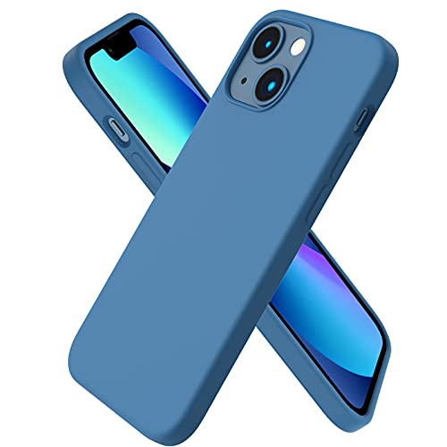 ORNARTO kompatibel mit iPhone 13 Mini 5,4 Silikon Case, Hülle Ultra Dünne Voller Schutz Flüssig Silikon Handyhülle Schutz für iPhone 13 Mini(2021) 5,4 Zoll-Blau von ORNARTO