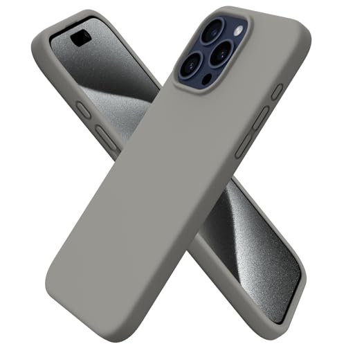 ORNARTO kompatibel mit iPhone 15 Pro Max Hülle Silikon 6,7 Zoll, dünne Handyhülle iPhone 15 Pro Max aus flüssigem Silikon, Kratzfeste Schutzhülle iPhone 15 Pro Max Hülle(2023) - Grau von ORNARTO