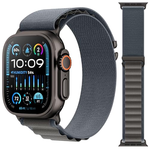 ORRLBB Patentiert Alpine Loop Kompatibel mit Apple Watch Armband Ultra 2 Ultra 49mm 46mm 45mm 44mm Damen Herren, Verstellbares Nylon Armbänder für iWatch Serie SE 2 SE 10 9 8 7 6 5 4 von ORRLBB