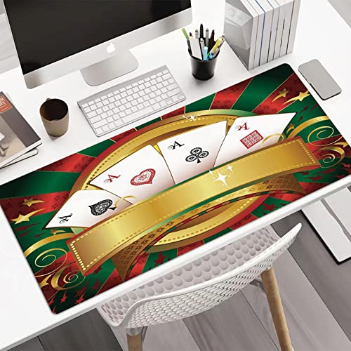 Verlängert Gaming Mouse Pad, Großes XL Mauspad (80x40 cm),Pokerturnier, Glücksspiel Reichtum Spielkarten Hand Casino Roulette Gewinnen ,Geringe Reibung Verfolgung Oberfläche und Rutschfester Rückseite von ORTHODRYL