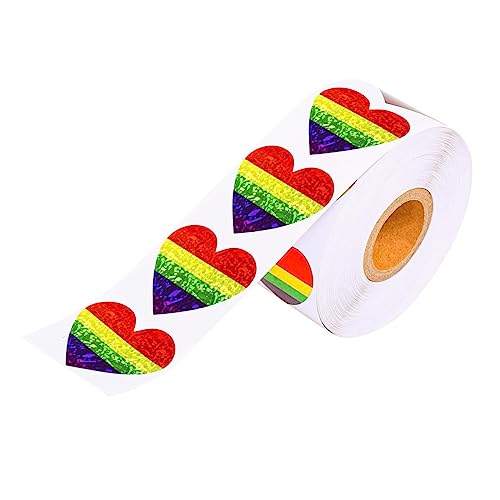 OSALADI 1 Rolle Aufkleber Zum Valentinstag Aus Regenbogen Etikett Mit Pop Herz Siegel Aufkleber Dekorativer Aufkleber Wasserdichte Aufkleber Wasserfester Aufkleber Papier OSALADI 1 Rolle Aufkleber Zum Valentinstag Aus Regenbogen Etikett Mit Pop Herz Siegel Aufkleber Dekorativer Aufkleber Wasserdichte Aufkleber Wasserfester Aufkleber Papier von OSALADI