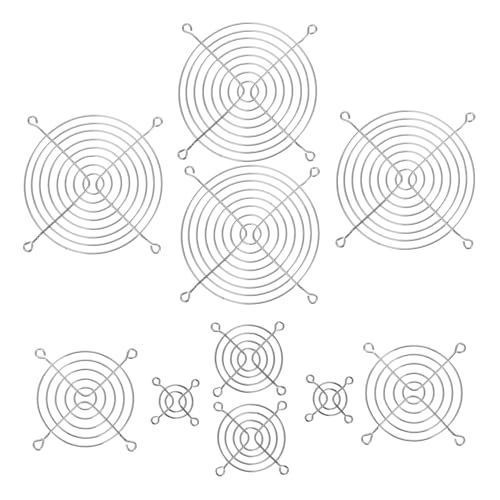OSALADI 10 Stück Lüftergitter Mit Schrauben, Staubdichte Netzabdeckungen Für Pc-kühlung, Lüfterschutz Mit Hohem Luftstrom, Metall-lüftergitter Für Desktop Und Workstation, 4/6/8/12 cm von OSALADI