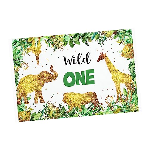 OSALADI Geburtstagshintergrundtuch Wilde Kratzen Wilde Tiere Im Hintergrund Wilde Kulisse Wild Raus Dschungel-dekor Hintergrund Mit Cartoon-dschungeltieren Wilder Hintergrund Green Vinyl von OSALADI