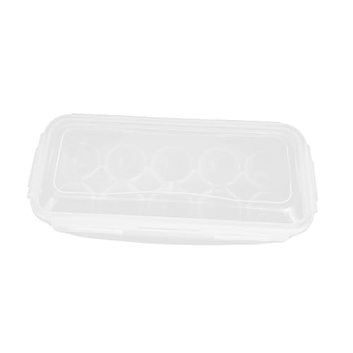 OSALADI Kasten Kühlschrank-Eier-Organizer tragbare Eierkiste Karton Halter Spender coop storage boxes aufbwahrungs-box Aufbewahrungsbehälter für Eier Kühlschrank Eierbehälter Plastik Weiß von OSALADI