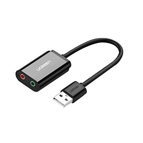 OSALADI Soundkarte USB-Audio-Adapter USB Kopfhörer Adapter Kopfhöreradapter USB-konverter Computer-kopfhörer-Sound Computerlautsprecher USB-Sound USB c Zu Kopfhöreranschluss Black von OSALADI