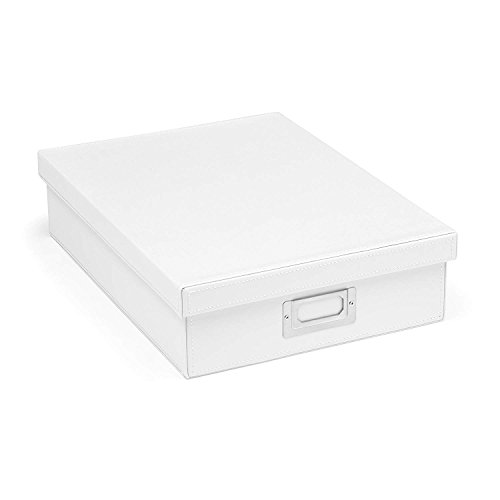 OSCO WPUA4BOX A4 Faux Leather Box - White, Weiß von OSCO