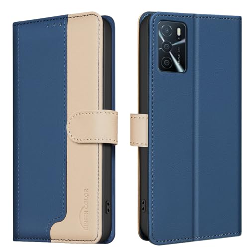 OSNCG für Oppo A55 5G Hülle Flip Pu Leder Abdeckung,Compatible with Oppo A55 5G Hülle Case Handyhülle Schutzhülle YABF33-blue von OSNCG