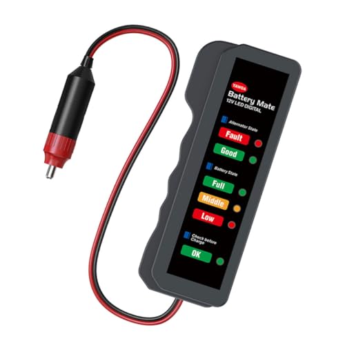 OSOLADY Batterietester für Auto kfz batterietester autobatterie tester akku check batterie-tester batterien tester Prüfer Batteriemesser Generatoren Batteriedetektor Batteriewächter rot von OSOLADY